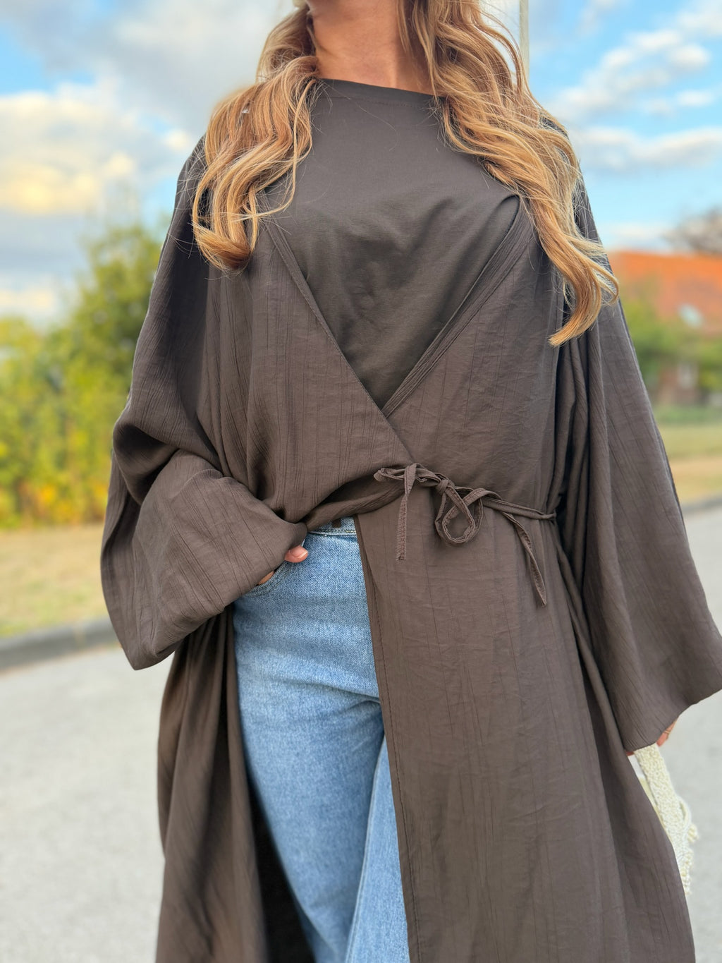 Robe cache-coeur MAYA - marron