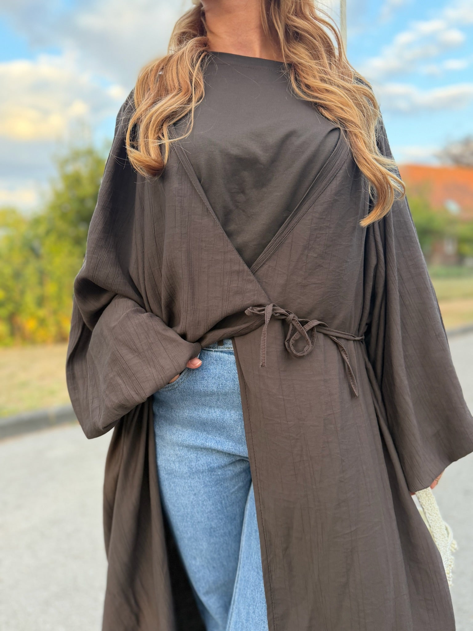Robe cache-coeur MAYA - marron