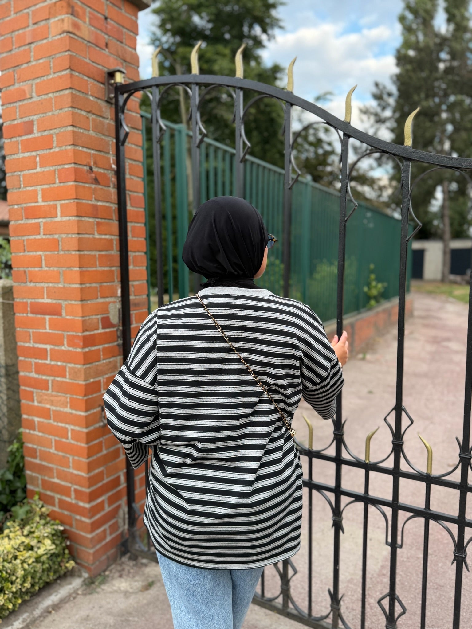 Pull léger OLI - noir & gris