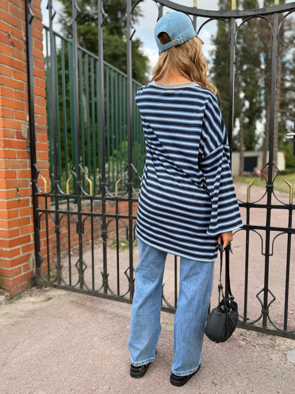 Pull léger OLI - bleu marine & bleu clair