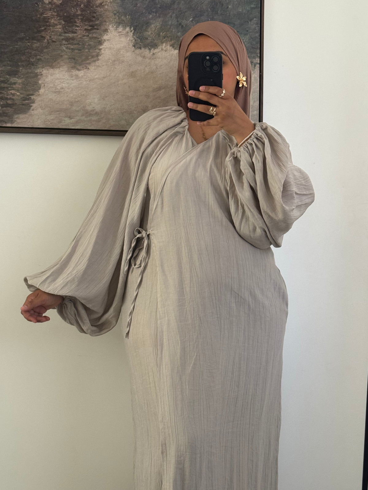 Robe cache-coeur MAYA - beige